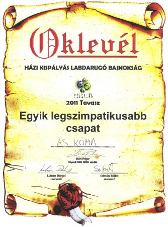 Legszimpatikusabb csapat 2011 tavasz